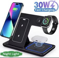 3 In 1 LED Fast Wireless Charger Stand Foldable Charging Station